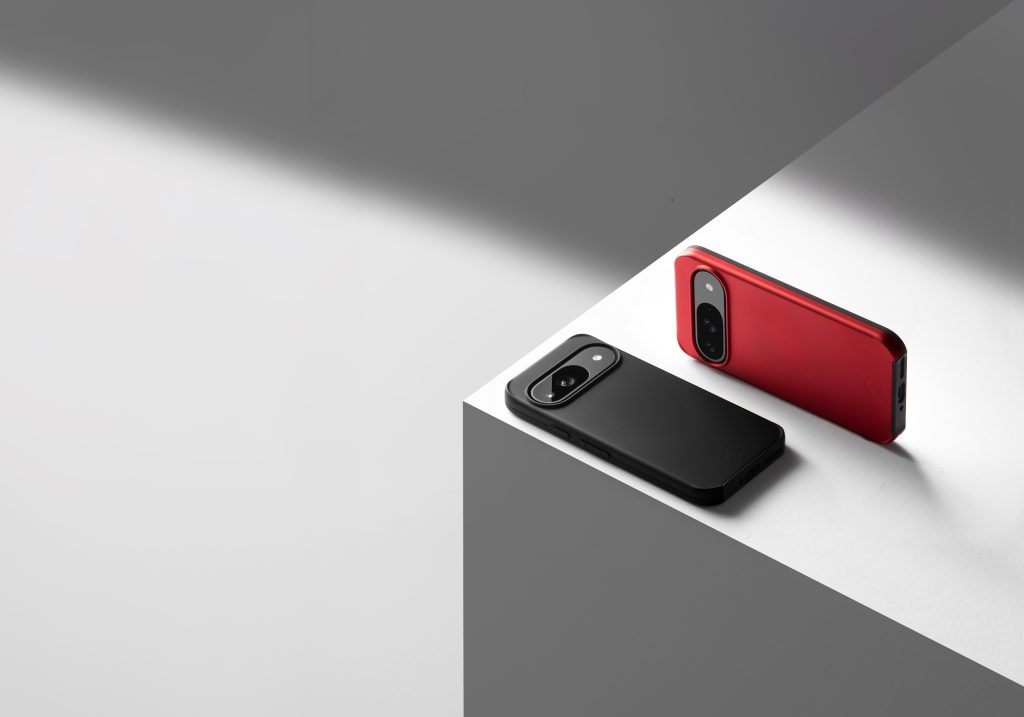 Nimbus9 Cirrus 3 case for Google Pixel shown in black and red, featuring sleek protection with MagSafe compatibility.
